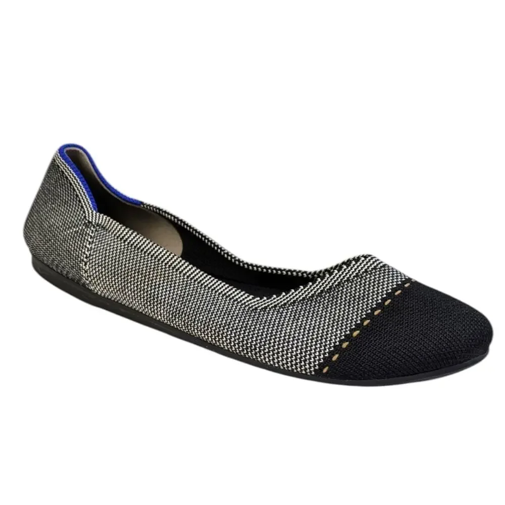 Rothy's The Flat Grey Mist Cap Toe EUC Size 7  S3546